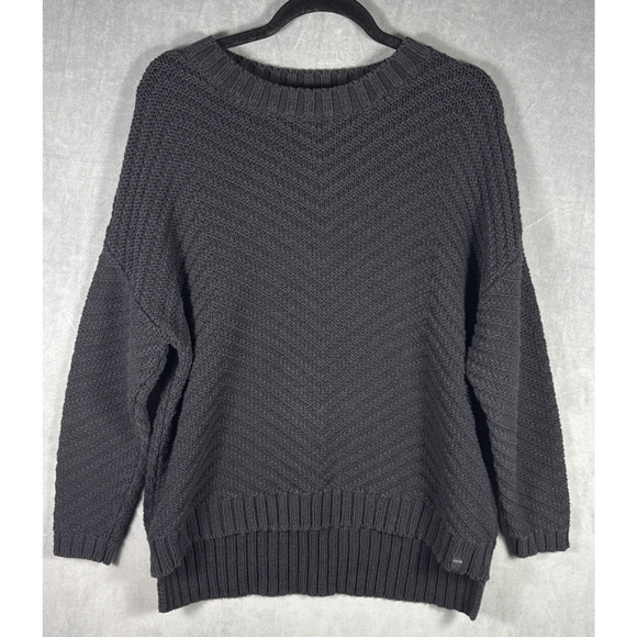 Roots‎ Canada Long Sleeve Women's Black Sweater Size Large Drop Sleeve - Picture 1 of 5